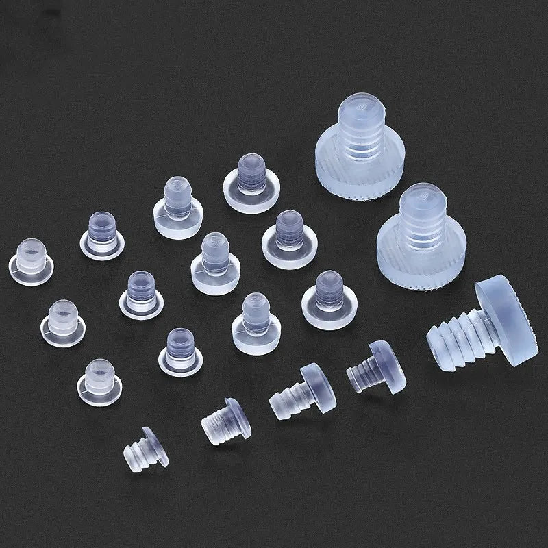 20pcs Clear Rubber Screw Hole Plugs – Cabinet Door Bumpers