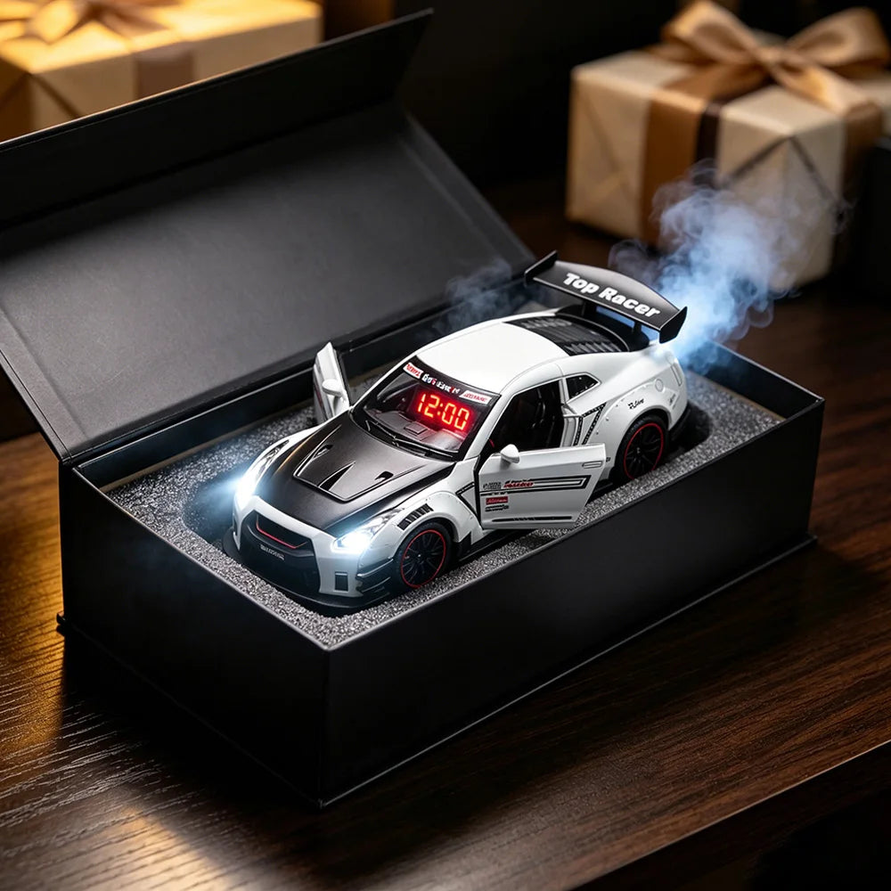 Hypercar Alarm Clock | Engine Sound, LED, Mist Spray & Remote Novelty Alarm Clock Peaceful Pleasures Health and Wellness