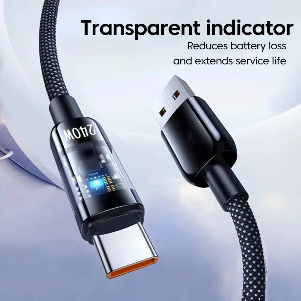 240W USB-C Fast Charging Cable with LED Display | 0.25m–2m