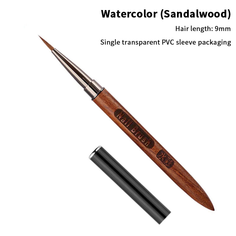 Acrylic Nail Art Liner Brush Grid Stripes Wood Handle Triangular Petal Nail Brush Flower Painting Drawing Pen DIY Manicure Tool Peaceful Pleasures Health and Wellness A3