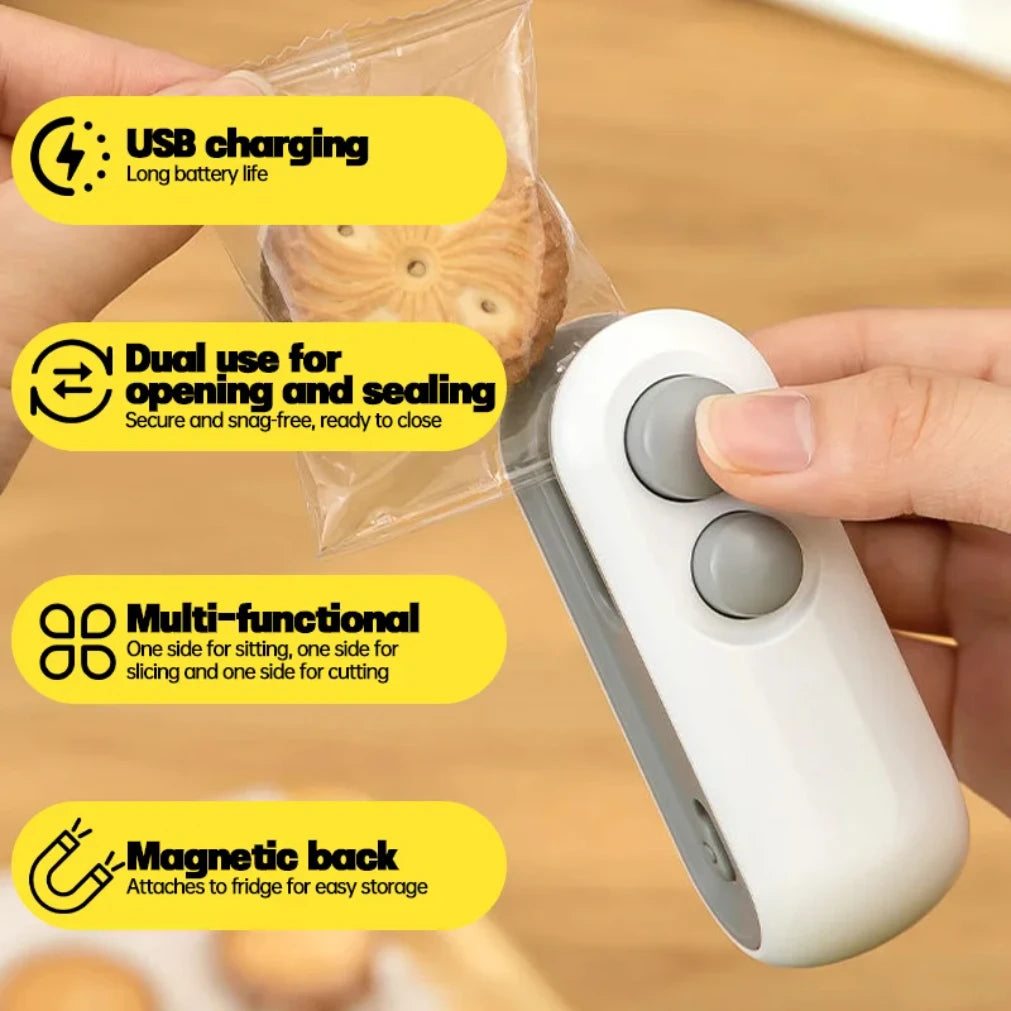 2-in-1 Mini Heat Bag Sealer & Cutter | USB-C Rechargeable