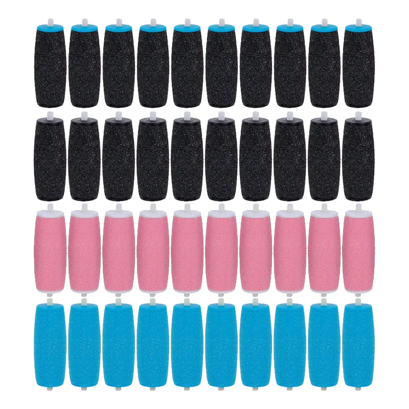 40-Pack Foot File Replacement Rollers – Callus & Dead Skin Remover