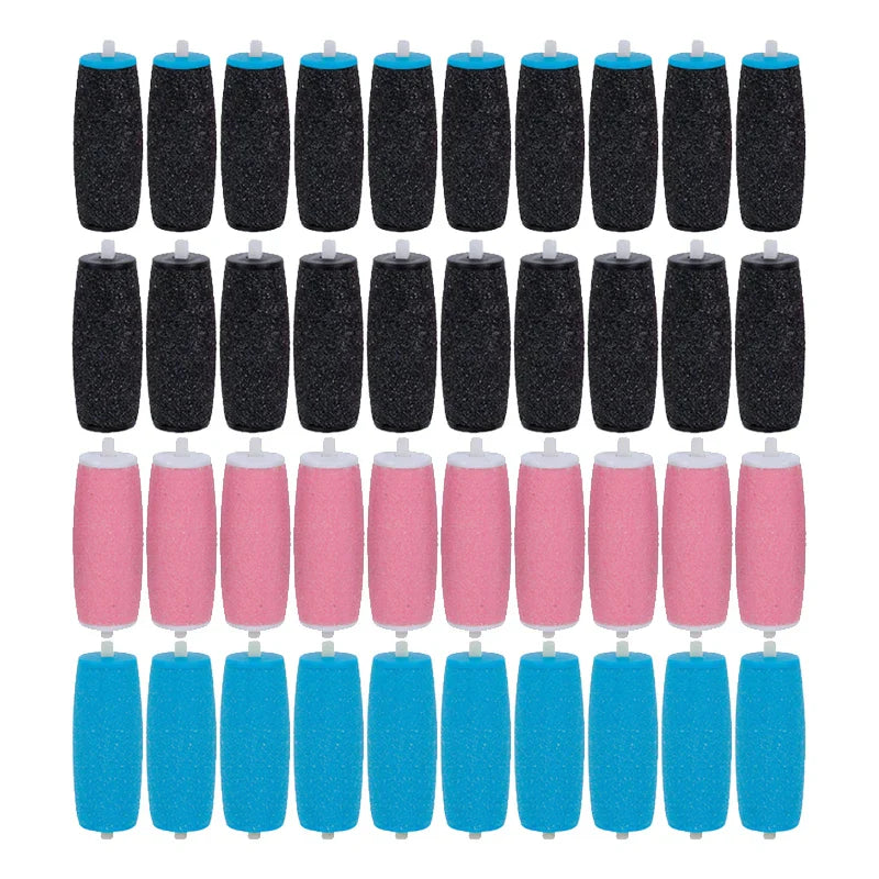 40-Pack Foot File Replacement Rollers – Callus & Dead Skin Remover
