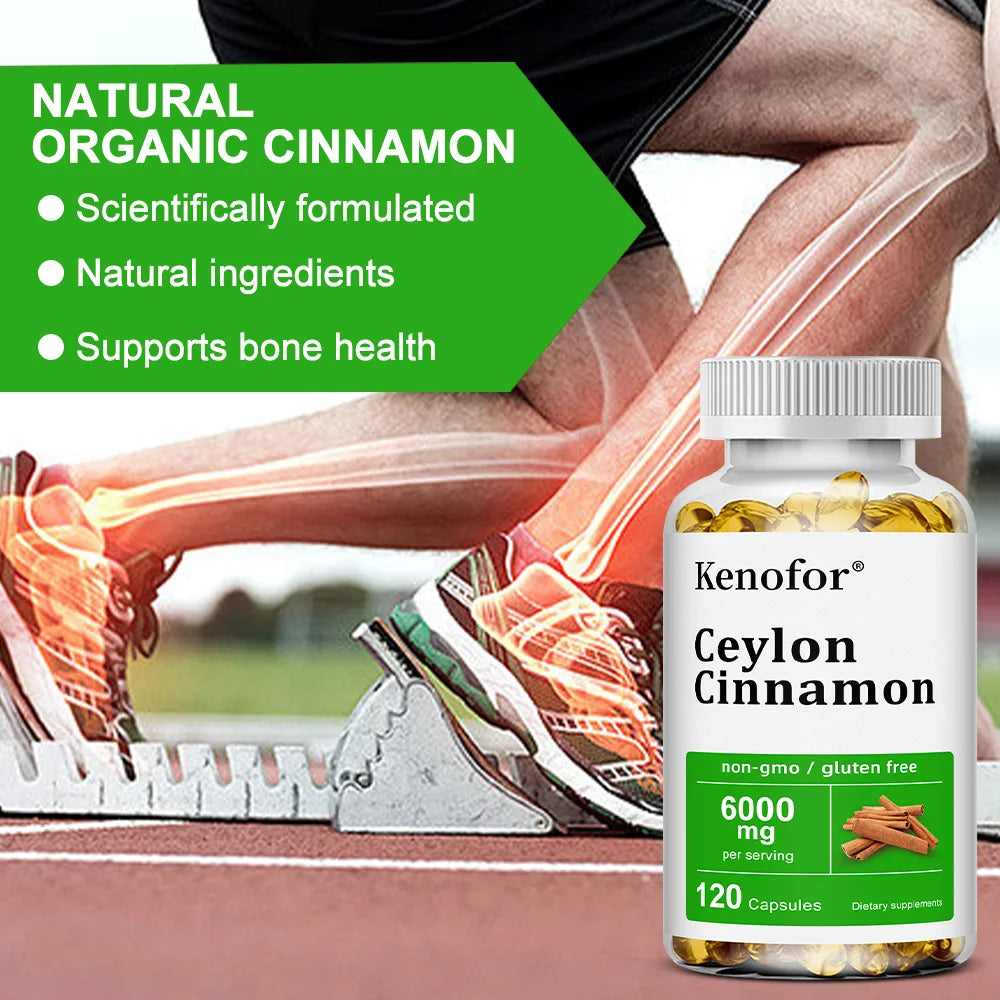 Ceylon Cinnamon Supplement 6000mg - Energy & Heart Health Support, Antioxidant, Non-GMO & Gluten Free - 30/60/120 Capsules Peaceful Pleasures Health and Wellness