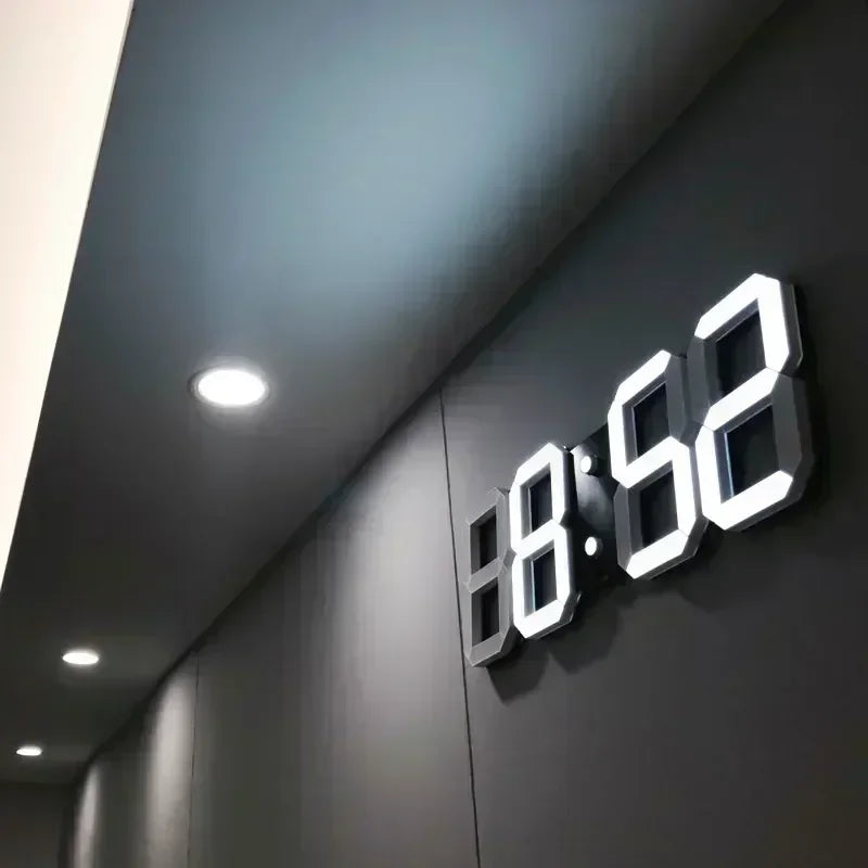 3D LED Digital Wall Clock – Adjustable Brightness & Night Mode