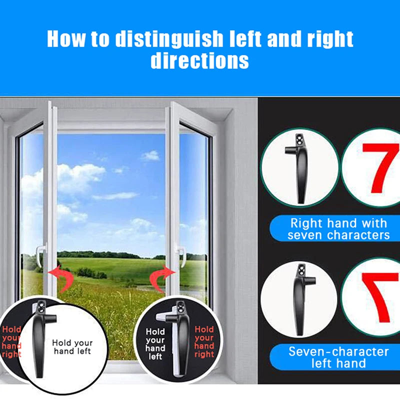 New Thickenin Aluminum Alloy Window Handle Push Out Swing Door And Window Single Point Handle Window Lock Seven Character Handl Peaceful Pleasures Health and Wellness