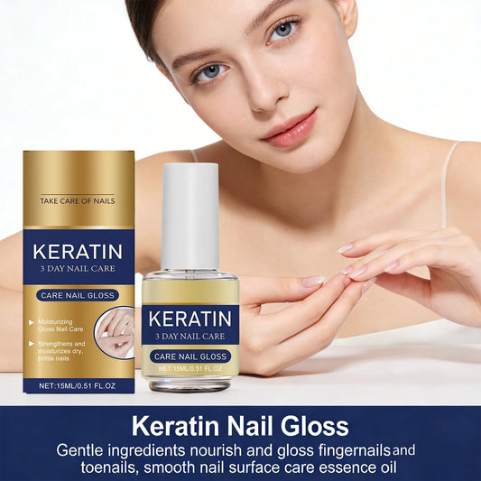 Keratin Nail Gloss 3 Day Nail Care Nail Repair Strengthen Improve Yellowing and Thickening Long Lasting Repair Brittle Thin Nail Peaceful Pleasures Health and Wellness