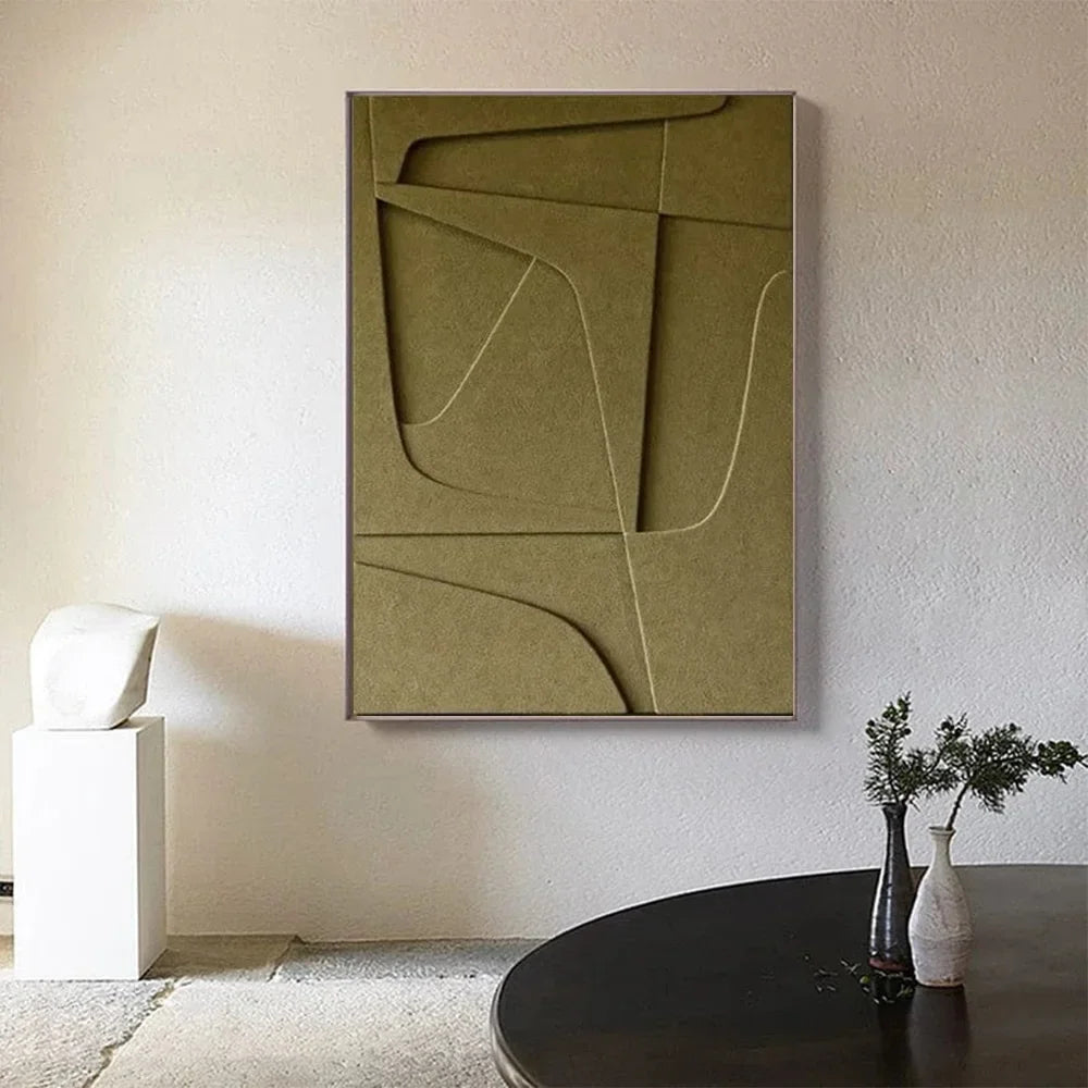 Nordic 3D Geometric Abstract Canvas Wall Art | Minimalist Print
