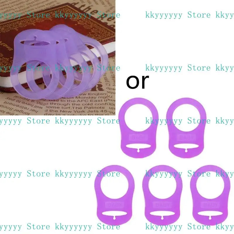 5pc Silicone Pacifier Holder Clip Adapter Rings – Baby DIY