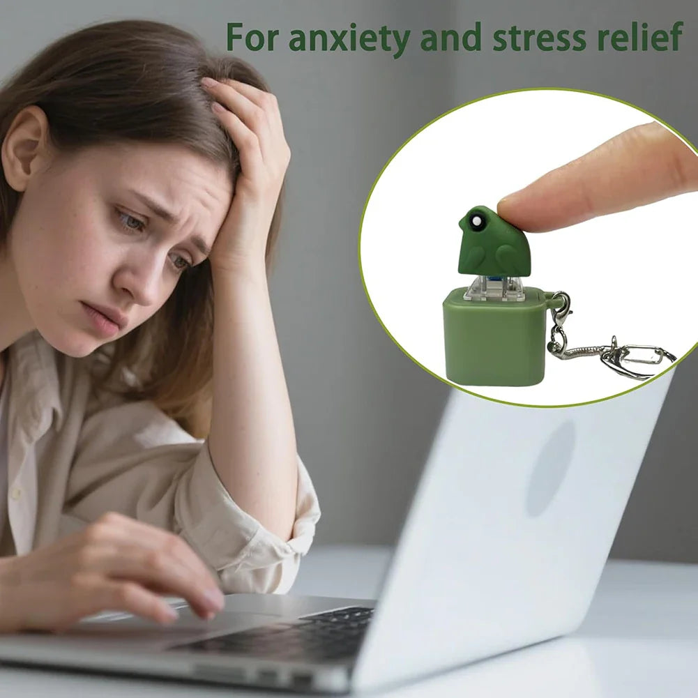 Frog Croaking Fidget Keychain | LED Lights & USB Rechargeable