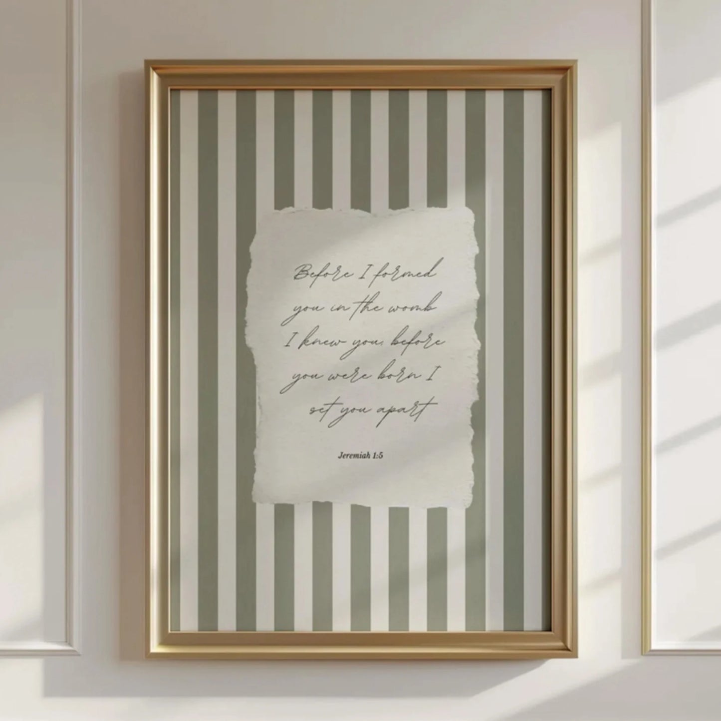 Jeremiah 1:5 Bible Verse Canvas Wall Art | Nursery Scripture Print