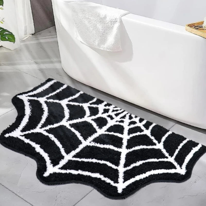 Halloween Doormat Non-Slip Pumpkin Spider Web Rug | Porch Decor