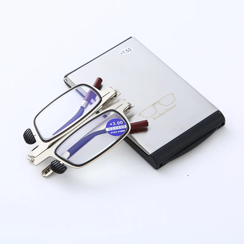 Mobile Phone Rack Folding Ultra-Thin Portable Anti Blue Light Far and Near Dual-Purpose High-Definition Presbyopia Glasses Peaceful Pleasures Health and Wellness
