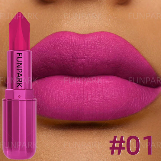 FUNPARK Matte Lipstick – Waterproof Velvet Lip Color | Rose Red Matte Lipstick Oasis Select
