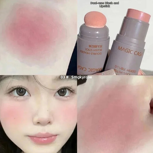 MAGIC CASA Double-Ended Cream Blush Stick – Natural Matte Glow Cream Blush Stick Oasis Select
