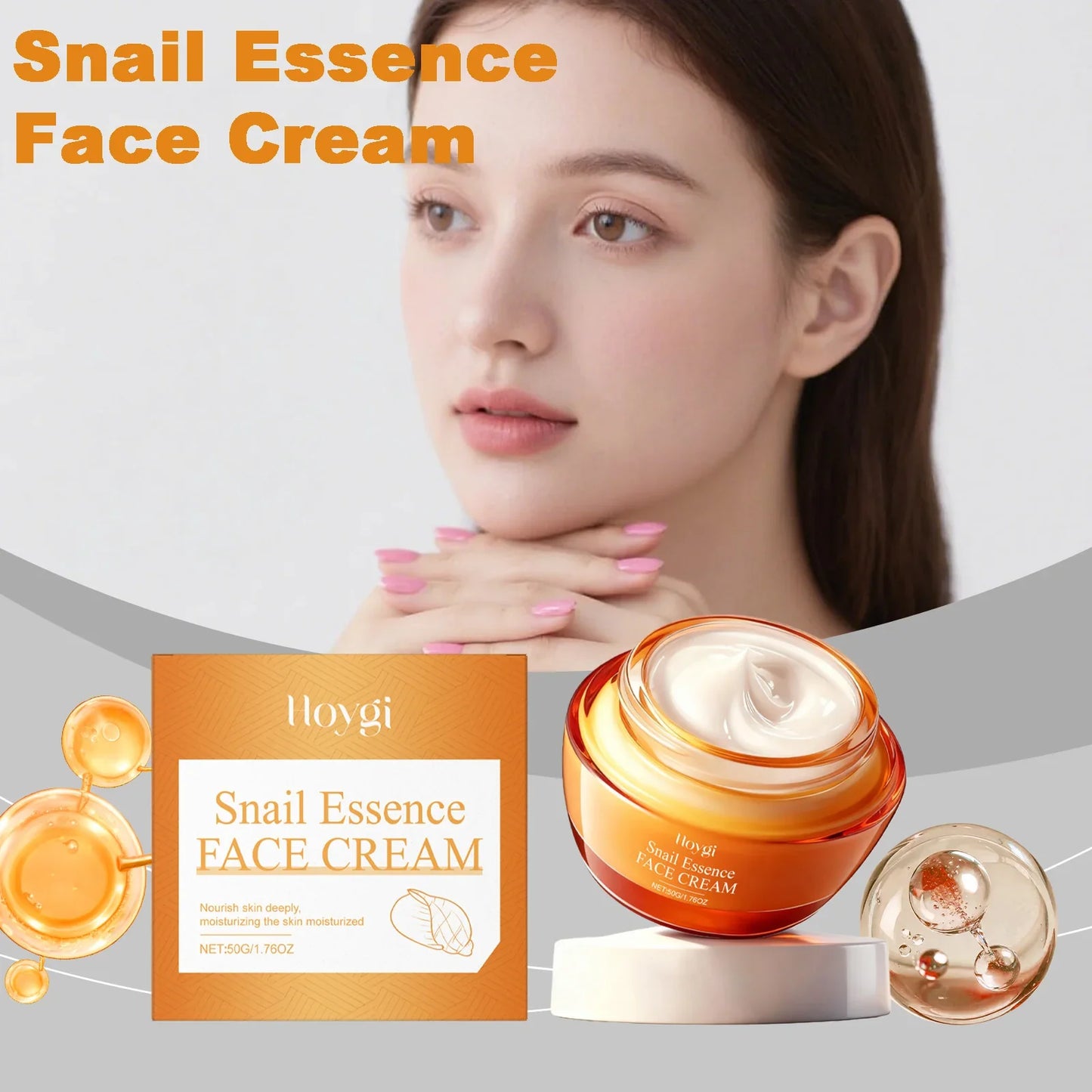 Hoygi Snail Essence Face Cream – Anti-Wrinkle & Brightening
