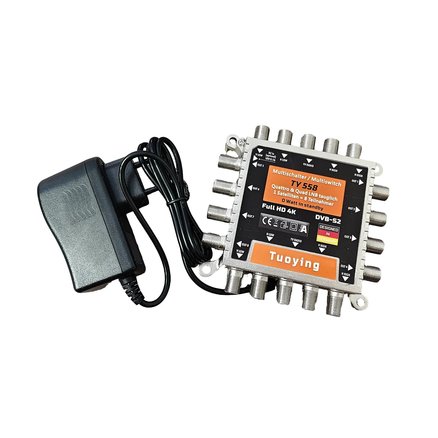 8-Port Satellite Multiswitch Quattro & Quad LNB 4K DVB-S2