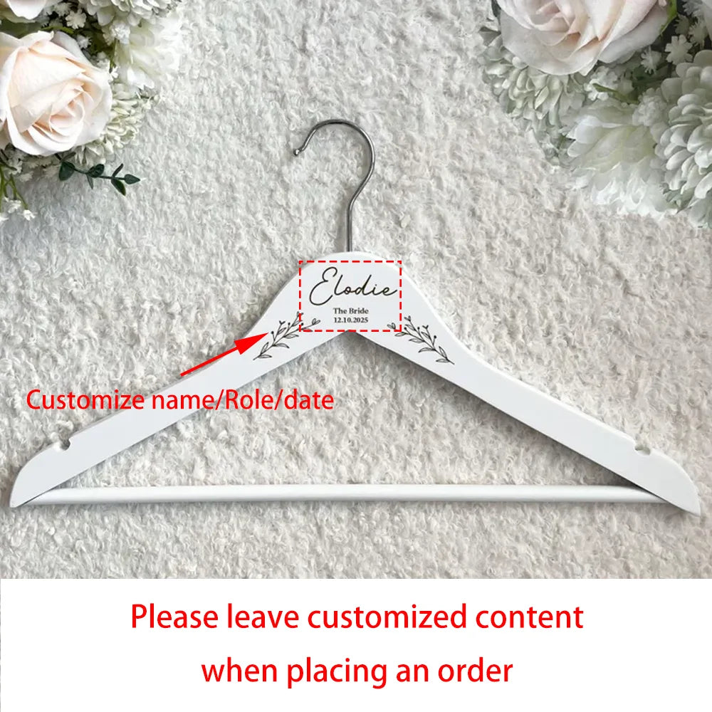 Personalized Engraved Floral Wedding Dress Hanger | Bridal Gift