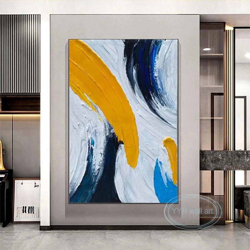 Hand-Painted Abstract Oil Painting | Large Canvas Wall Art Abstract Canvas Painting Peaceful Pleasures Health and Wellness
