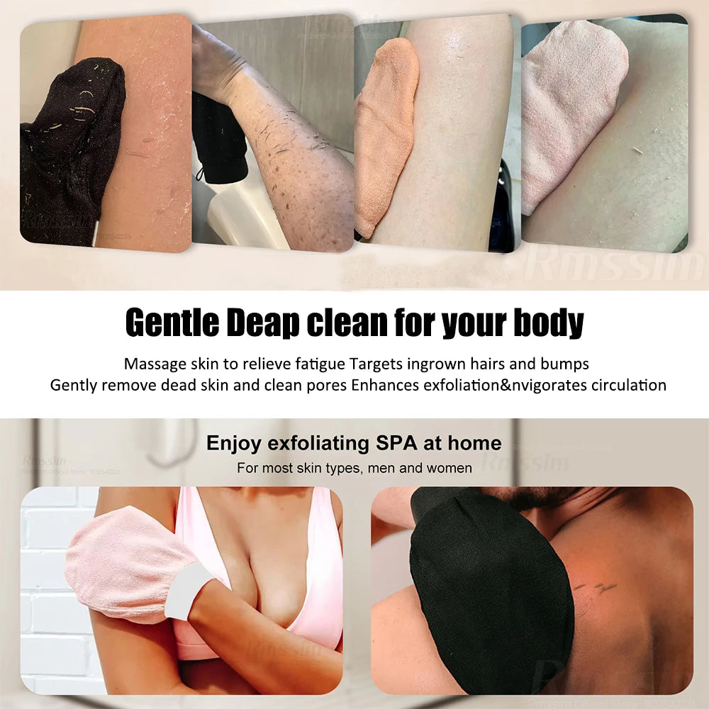 Exfoliating Shower Gloves Painless Remove Dead Skin Scrub Body Korean Massage Mitt For Shower Spa Massage Body Scrub Peaceful Pleasures Health and Wellness