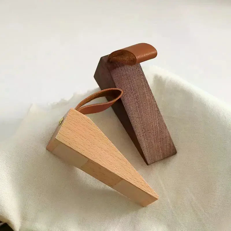 Solid Wood Door Stopper Wedge – Beech & Black Walnut Décor Wood Door Stopper Peaceful Pleasures Health and Wellness