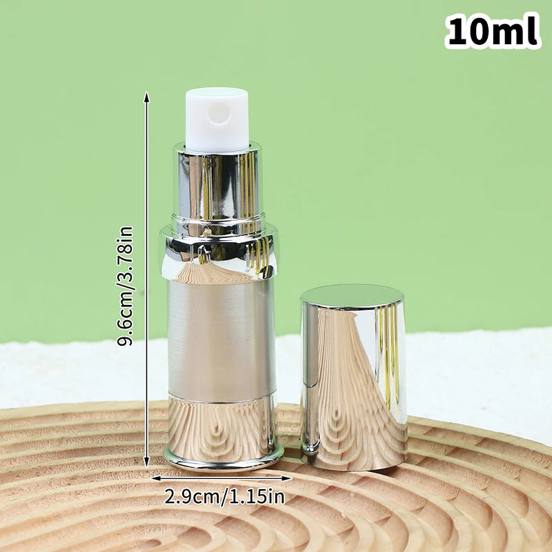 Refillable Airless Vacuum Pump Bottle 10ml 15ml 20ml | Gold Silver