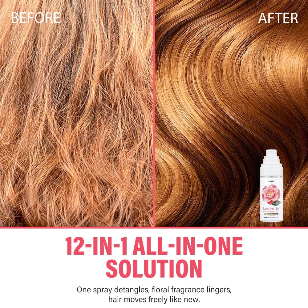 EJW Leave-In Conditioner Spray – Keratin Anti-Frizz Detangler