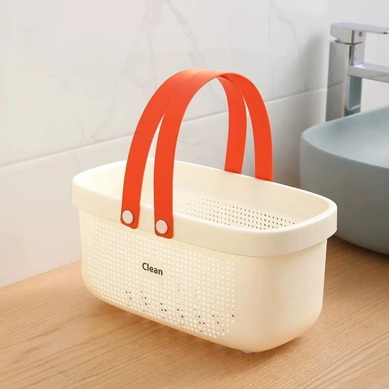 Portable Shower Caddy Basket with Handle | Bathroom Organizer Storage Caddy Basket Peaceful Pleasures Health and Wellness White L