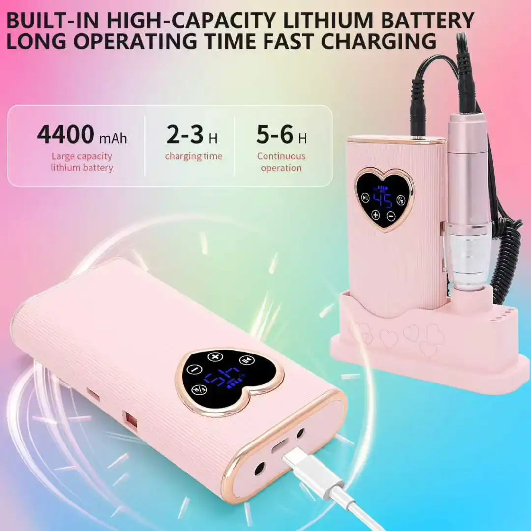 45,000 RPM Rechargeable Electric Nail Drill | Professional Manicure