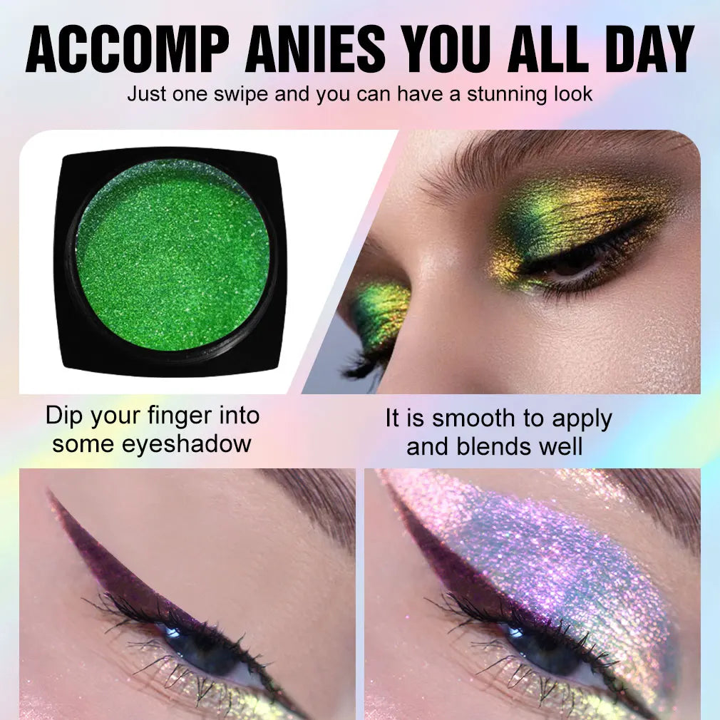 Chameleon Multichrome Eyeshadow – Color-Shifting Pressed Pigment