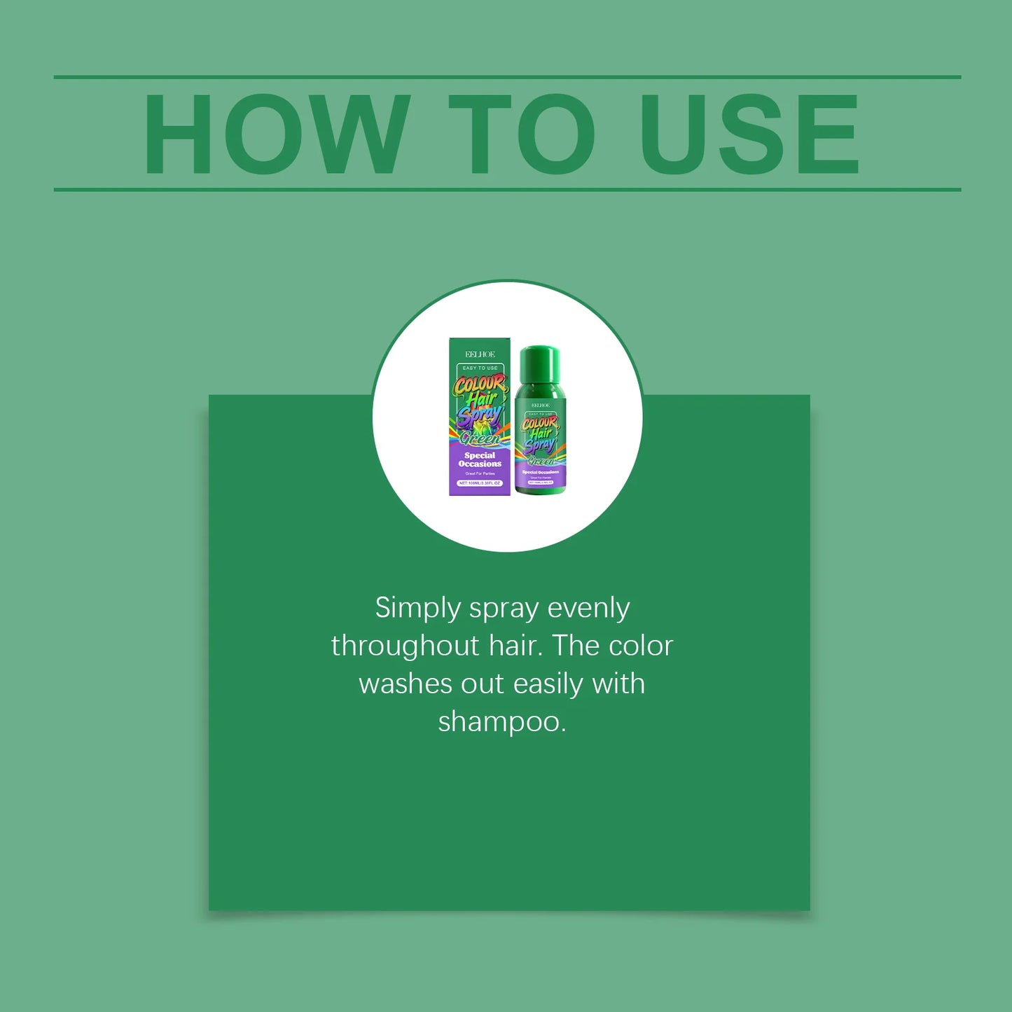 Green Temporary Hair Spray Quickly Create Vibrant Green Hair Color Convenient and Easy to Operate Fashionable Colour Hair Spray Peaceful Pleasures Health and Wellness