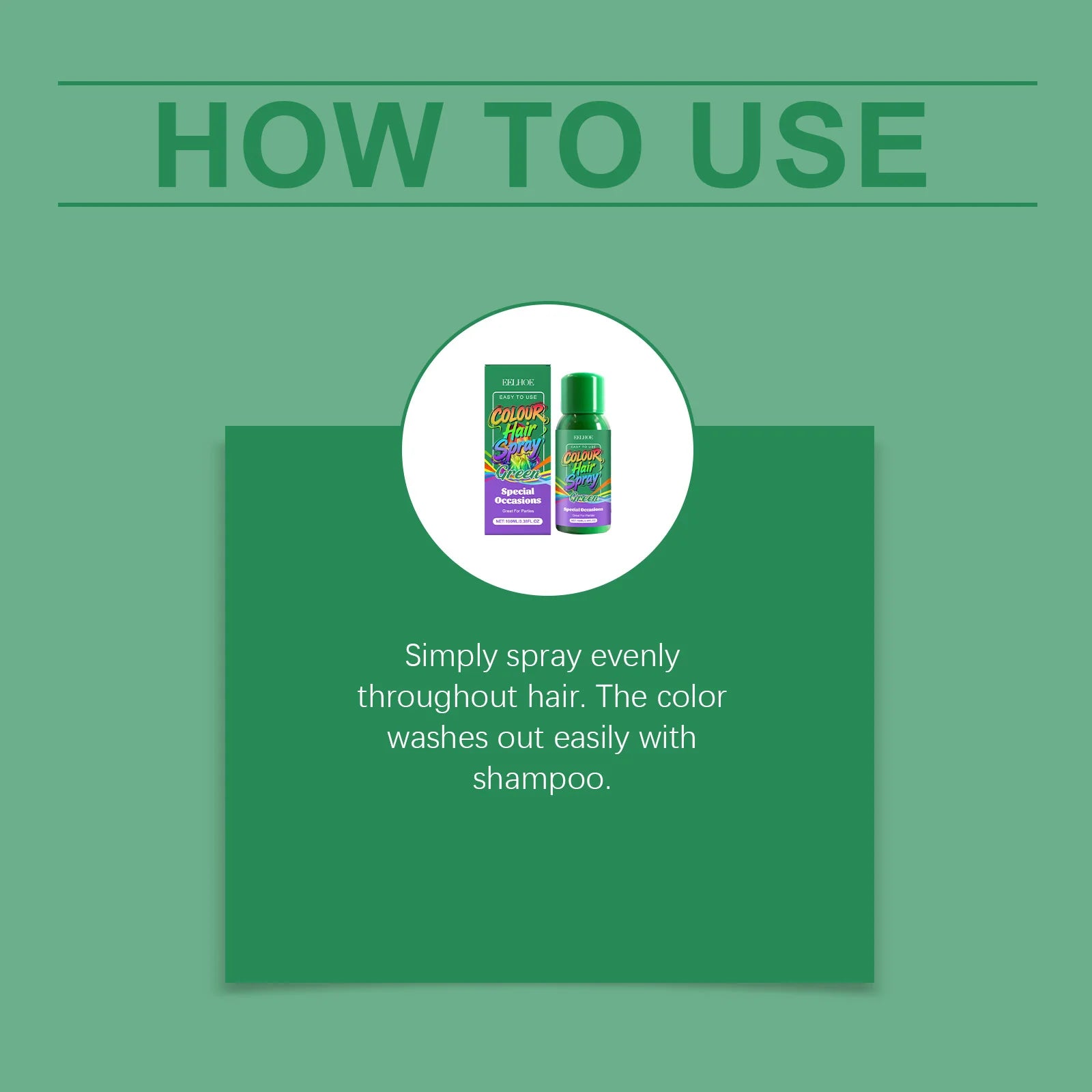 Green Temporary Hair Spray Quickly Create Vibrant Green Hair Color Convenient and Easy to Operate Fashionable Colour Hair Spray Peaceful Pleasures Health and Wellness