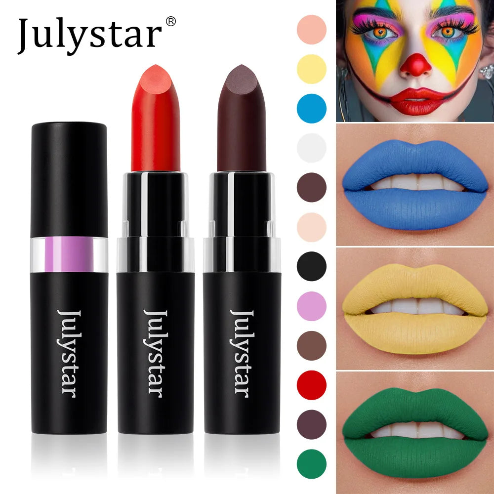 12-Color Waterproof Matte Lipstick – Bold Halloween Lip Color