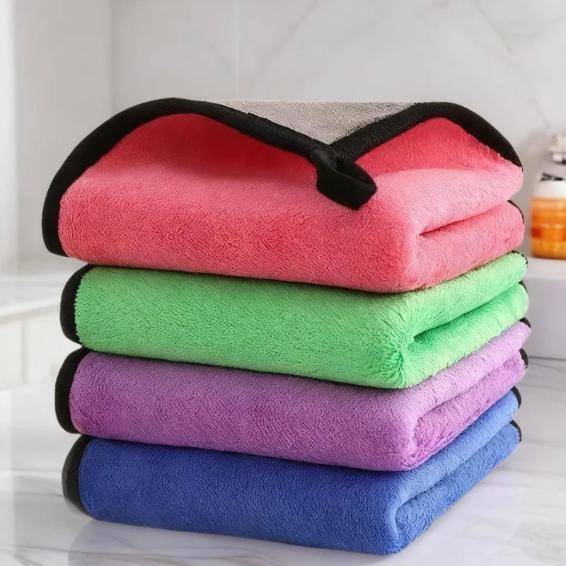 Pack of 5/10 Pieces in Random Colors, Double-Sided Cleaning Towels for Car, Kitchen, and Living Room, Strong Absorbent Towels, Car Cleaning Cloths, Coral Fleece Thickened Small Towels, Multi-Purpose Towels, Practical T Peaceful Pleasures Health and Wellness