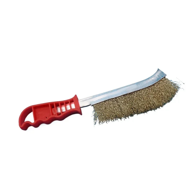 Steel Brush Multi-function Tool Wire Brush Copper Plated Steel Wire Brush Abrasive Roller Wood Metal Copper Brush Cleaning Tool Peaceful Pleasures Health and Wellness 1 pc