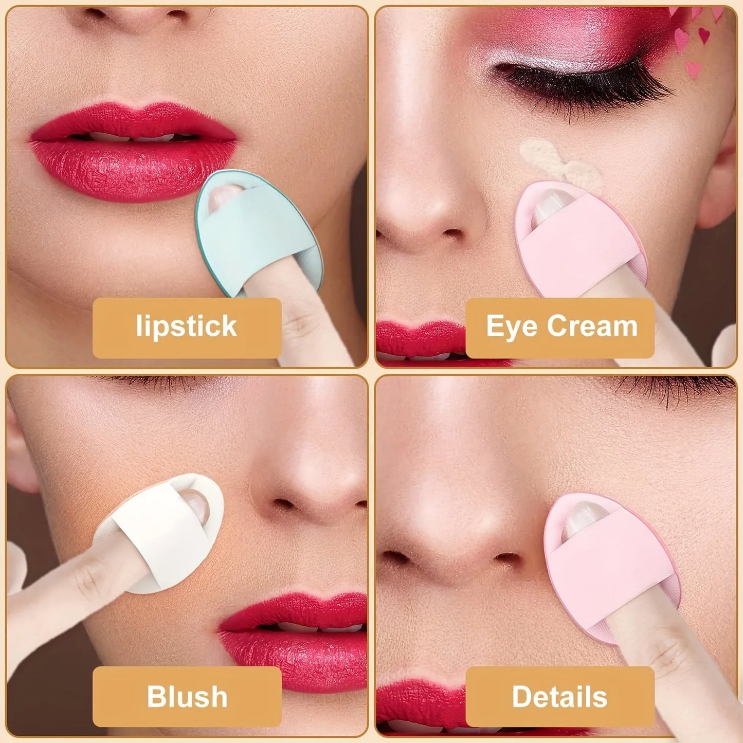 RUNTOIN Triangle Powder Puff Mini Finger Makeup Sponge 6-20 Pc