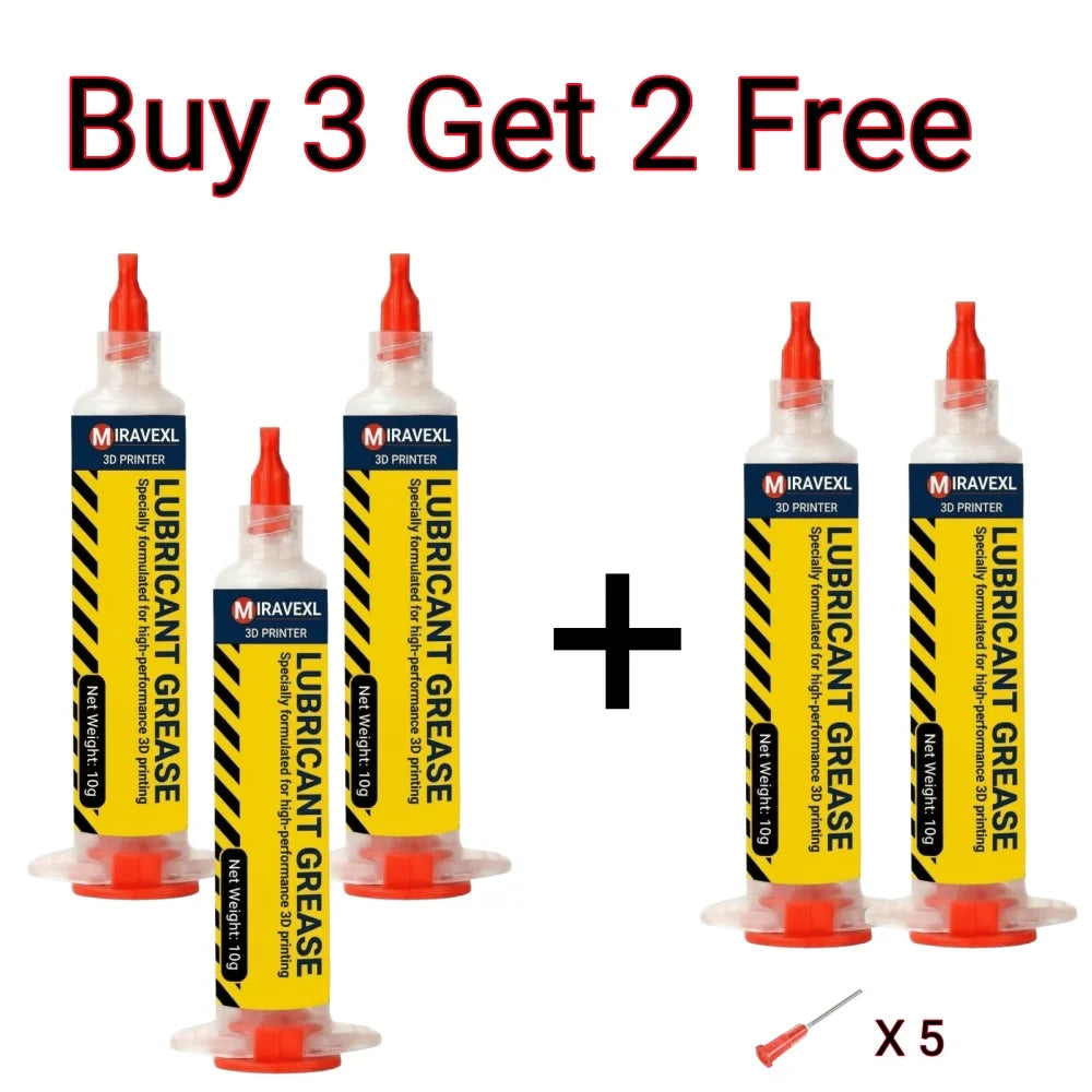 MIRAVEXL 3D Printer Grease White Lube for Lead Screws Linear Rails Rods Smooth Printing Noise Reduction Maintenance Kit Peaceful Pleasures Health and Wellness 5PCS