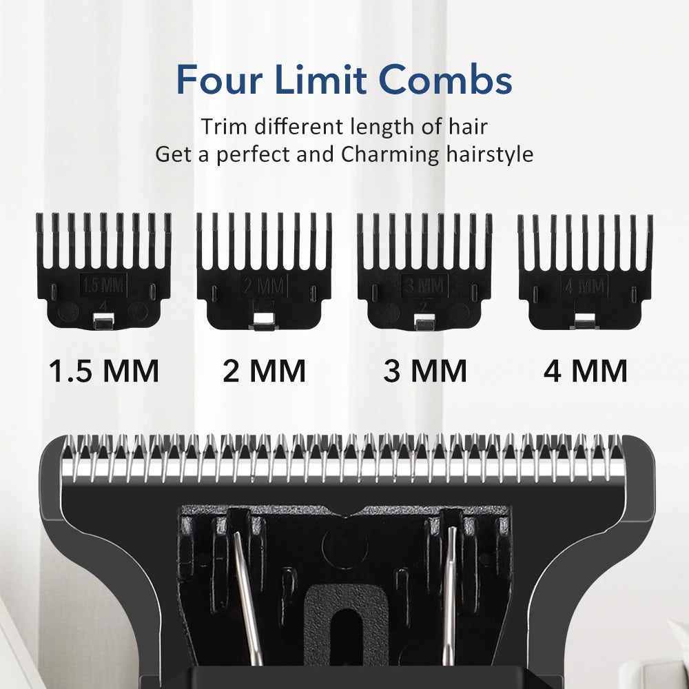 Cordless Men's Hair Clipper Rechargeable Hair Trimmer Hair Cutting Grooming Kit Professional Barber Electric Haircut Shaver Peaceful Pleasures Health and Wellness