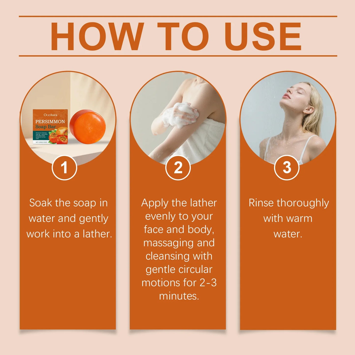 OceAura Persimmon Firming Moisturizing Cleansing Soap