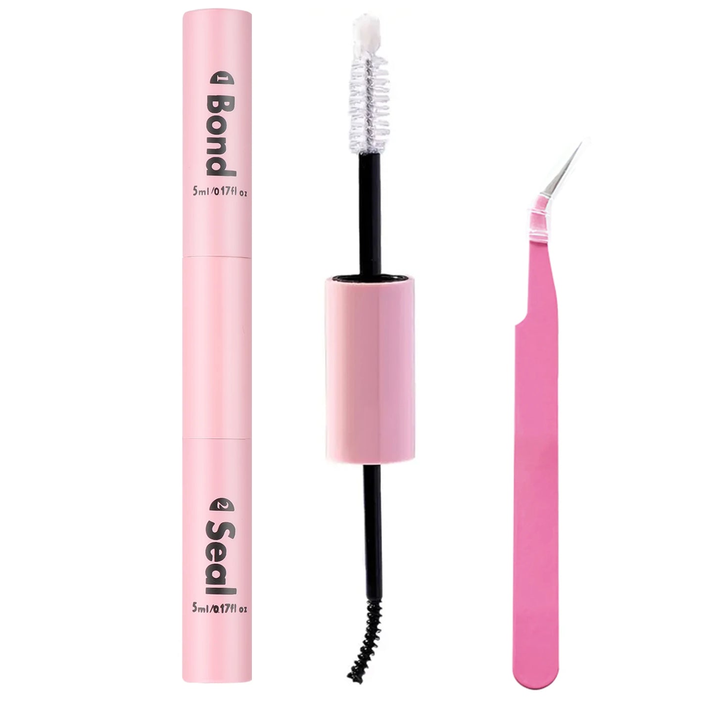 Lash Bond and Seal 5ml Individual Lashes Glue and Seal Super Strong Hold Lash Extension and Lash Glue Remover Tweezers Kit Peaceful Pleasures Health and Wellness set 1
