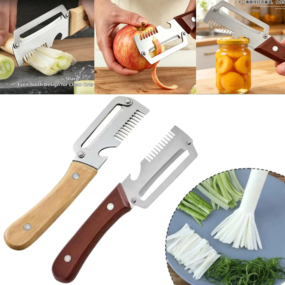 3-in-1 Kitchen Peeler – Stainless Steel, Shredder & Bottle Opener