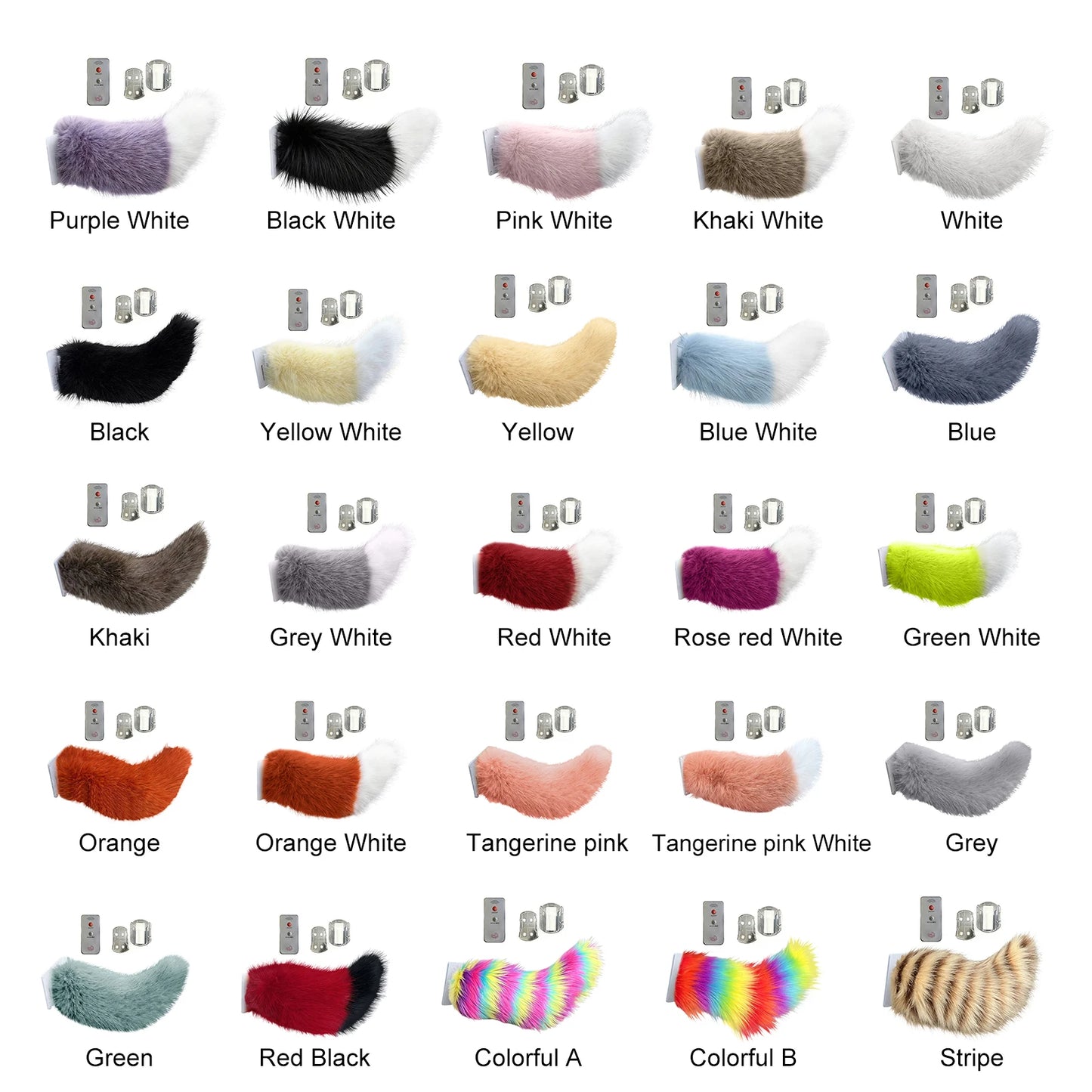 Electric Fluffy Tail For Car Decoration Sound/Remote Control Dynamic Plush Animal Tail With Buckle USB Rechargeable Accessory Peaceful Pleasures Health and Wellness