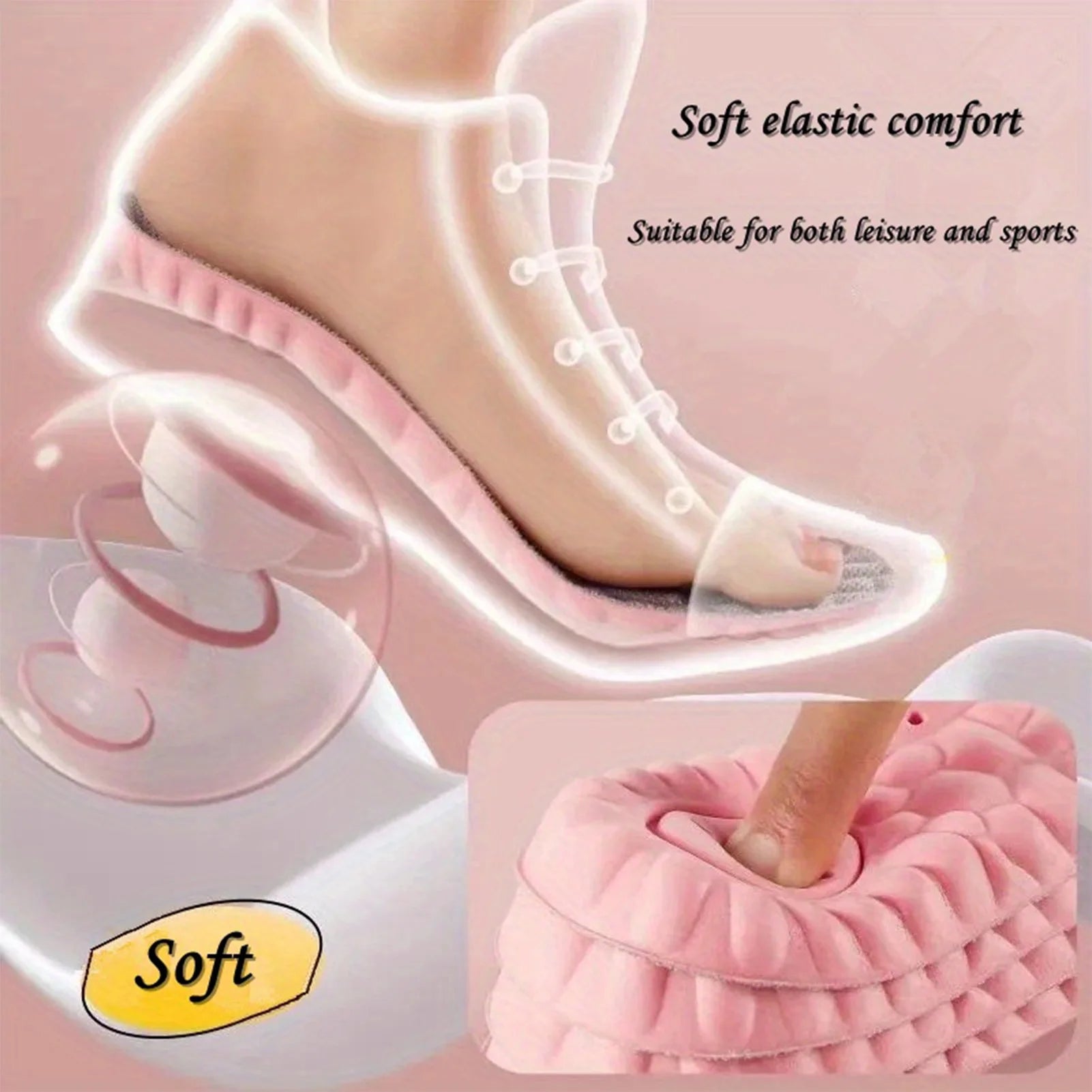 Super Soft Massage Shoes Insoles Strong Sweat Absorption Soft Sports Insole for Walking Running Sports Peaceful Pleasures Health and Wellness
