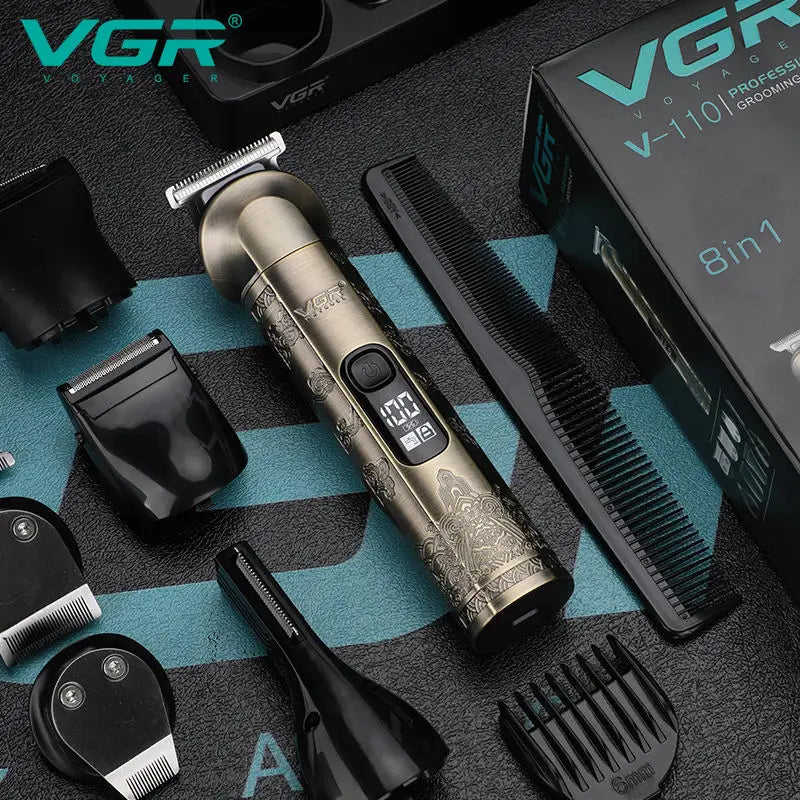 VGR 110 6-in-1 multifunctional hair clipper, metal retro body hair trimmer, home carving pusher, nose hair trimmer, shaving hair Peaceful Pleasures Health and Wellness