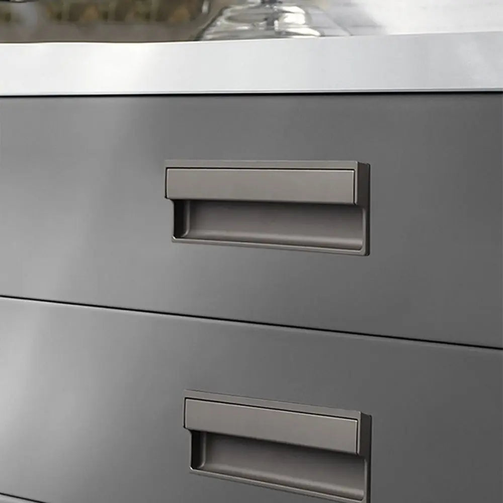 Aluminium Alloy Recessed Door Handle | Flush Cabinet Pull Knob