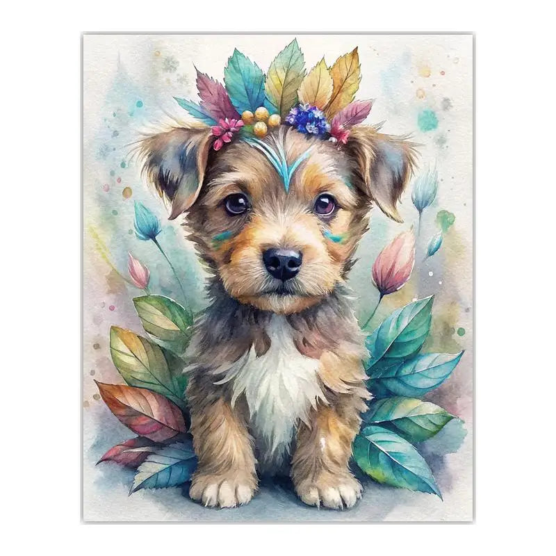 Woodland Animal Floral Wreath Canvas Print | Nursery Wall Art Canvas Wall Art Print Peaceful Pleasures Health and Wellness 09 50x70cm NoFrame China Mainland
