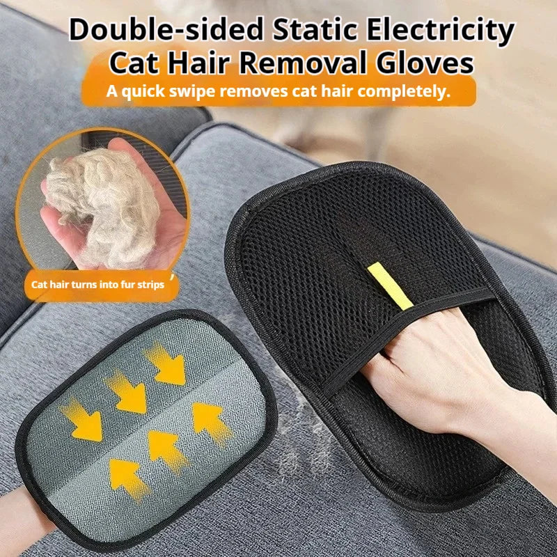 Double-sided Pet Grooming Gloves - Multi-functional Hair Removal & Cleaning Tool for Sofa Carpet Clothes, Reduce Pet Parenting P Peaceful Pleasures Health and Wellness