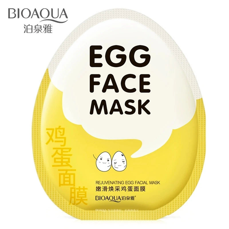 BIOAQUA Egg Facial Sheet Mask 10-Pack – Moisturizing & Oil Control
