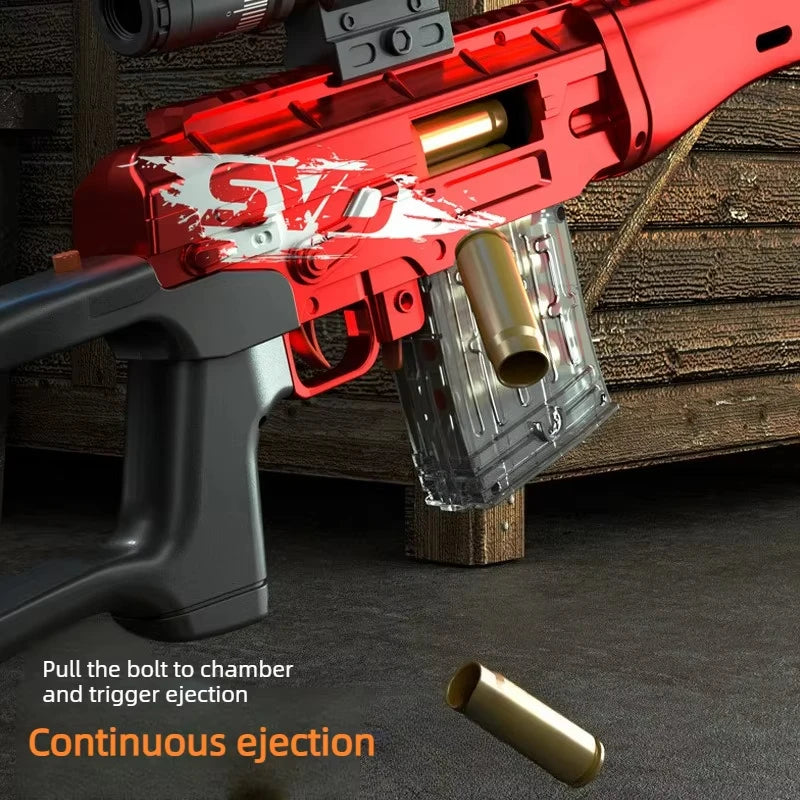 SVD Manual Sniper Rifle Shell Ejection Soft Bullet Toy Gun Outdoor Games CS Fighting Game Birthday Gift for Peaceful Pleasures Health and Wellness