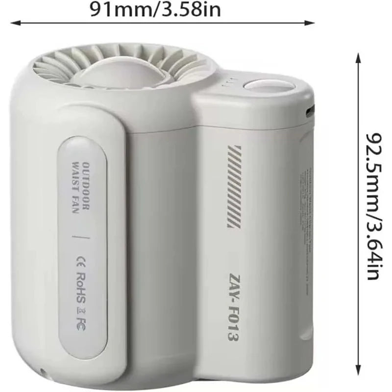 Portable Fan Rechargeable Strong Personal Waist Fan Hands-Free Hanging Neck Fan Wearable Belt Fan For Camping Outdoor Jobsite Peaceful Pleasures Health and Wellness